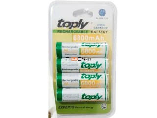 Pilas Recargables Toply AA 6800mAh x4 unidades - La Plata