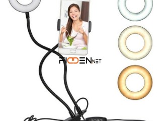 Aro Luz Led Selfie + Soporte De Celular Flexible Con Pinza - La Plata