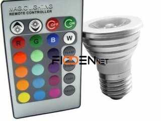 Dicroica Lampara Rgb E27 3w C/control 16 Colores Foco Led 220w - La Plata