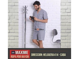 Maxime 17 - Pijamas Hombre Tela Camisera Botones