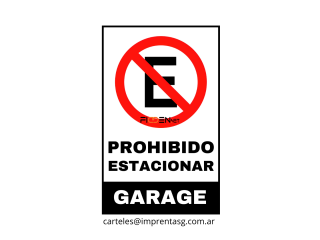 Cartel Prohibido Estacionar Personalizable