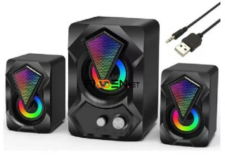 Parlantes PC 2.1 Subwoofer 8W USB Luces RGB - La Plata