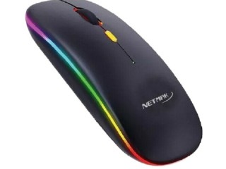 Mouse inalambrico Netmak Recargable Luces led RGB 1600Dpi - La Plata