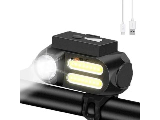 Luz Bicicleta Delantera Dual Cob Con Destellos Recargable Usb - La Plata