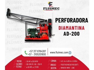 PERFORADORA DIAMANTINA AD 200 – EQUIPO PARA PROYECTOS MINEROS, SOCAVON👷🏻⚙️