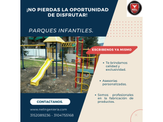 Te garantizamos total calidad en nuestros parques infantiles.