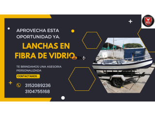 Diseñamos lanchas en fibra de vidrio.