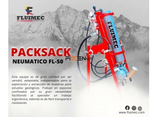 PERFORADORA NEUMATICA PACKSACK FL50 EQUIPO PARA EXPLORACION EN MINA-SOCAVÓN👷🏻⚙️