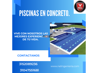 Diseñamos piscinas en concreto.