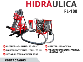 PERFORADORA { HIDRAULICA FL-100} MINERÍA – EQUIPO PARA RECUPERACIÓN DE MINERALES