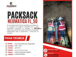 【EQUIPO DE PERFORACION NEUMATICA】 PACKSACK FL-50 INTERIOR MINA/SOCAVÓN