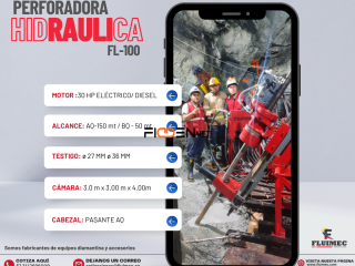 »PERFORADORA HIDRAULICA FL 100┊ – » PARA TRABAJOS EN TODO TERRENO ROCOSO⛰️⚙️