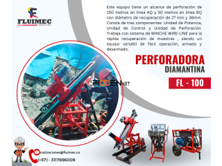 PERFORADORA HIDRAULICA FL-100 – PARA PERFORACIÓN DE ROCAS⛰️⚙️