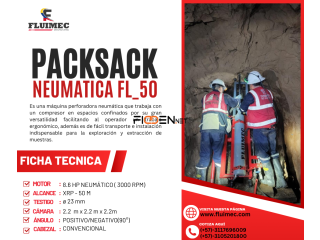 NEUMÁTICA PACKSACK FL-50 PERFORADORA PARA LA EXPLORACIÓN Y EXTRACCIÓN DE MUESTRAS