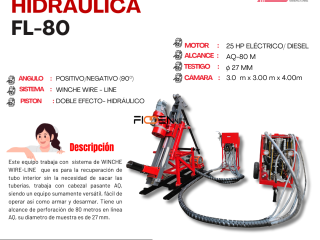 PERFORADORA HIDRAULICA FL-80 – MÁQUINA PARA PROYECTOS MINEROS