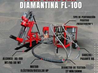 PERDORADORA DIAMANTINA FL-100 PARA RECUPERACION DE MINERALES 👷⛏