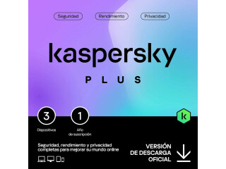 Antivirus Kaspersky Plus/ 3 Dispositivos/ 1 Año